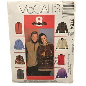 McCalls 3784 Unisex Jackets Vests Sewing Pattern S-M-L Multiple Styles UNCUT